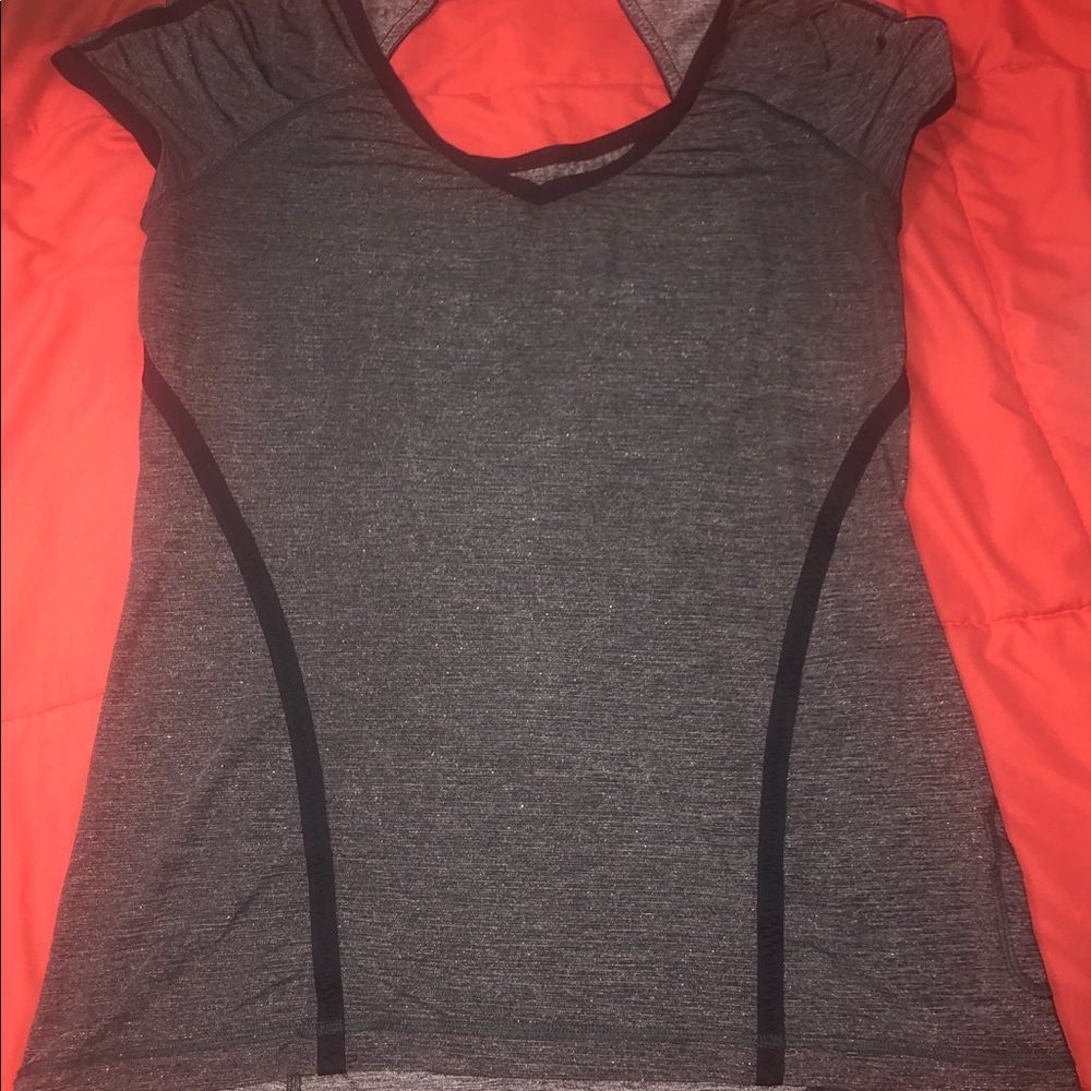 Lululemon gray open back shirt size 10